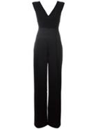 Elizabeth And James V Neck Sleeveless Jumpsuit, Women's, Size: 4, Black, Polyester/spandex/elastane/viscose