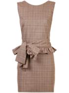 Maggie Marilyn Belted Check Mini Dress - Brown