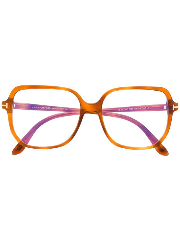 Tom Ford Eyewear Oversize Square-frame Glasses - Orange