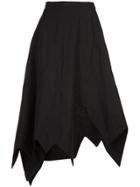 Yohji Yamamoto Zig Zag Flared Skirt - Black