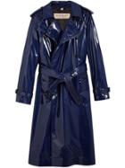 Burberry Laminated Trench Coat - Blue