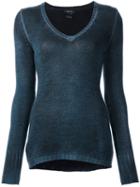 Avant Toi V-neck Jumper, Women's, Size: Large, Blue, Cashmere