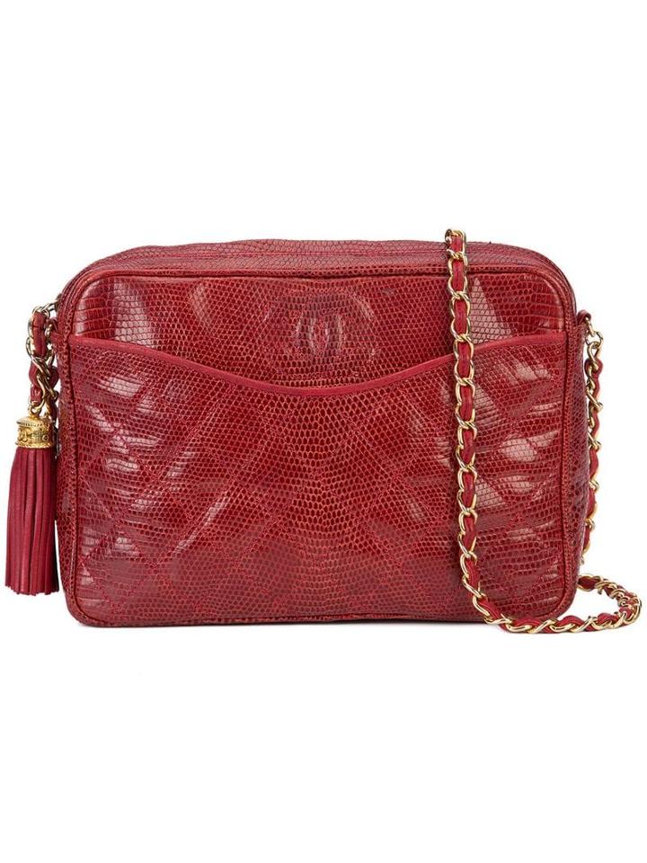 Chanel Pre-owned Camera Tassel Shoulder Bag - Red
