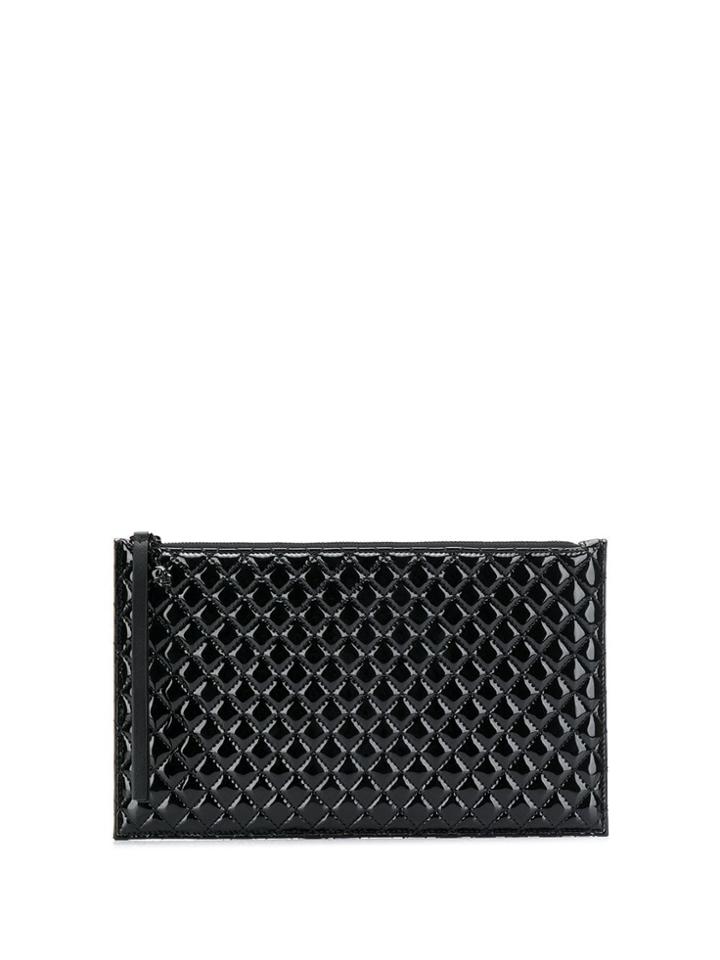 Alexander Mcqueen Diamond Quilted Clutch - Black