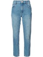 Isabel Marant Étoile - Stud Embellished Straight Jeans - Women - Cotton/zamak - 38, Blue, Cotton/zamak