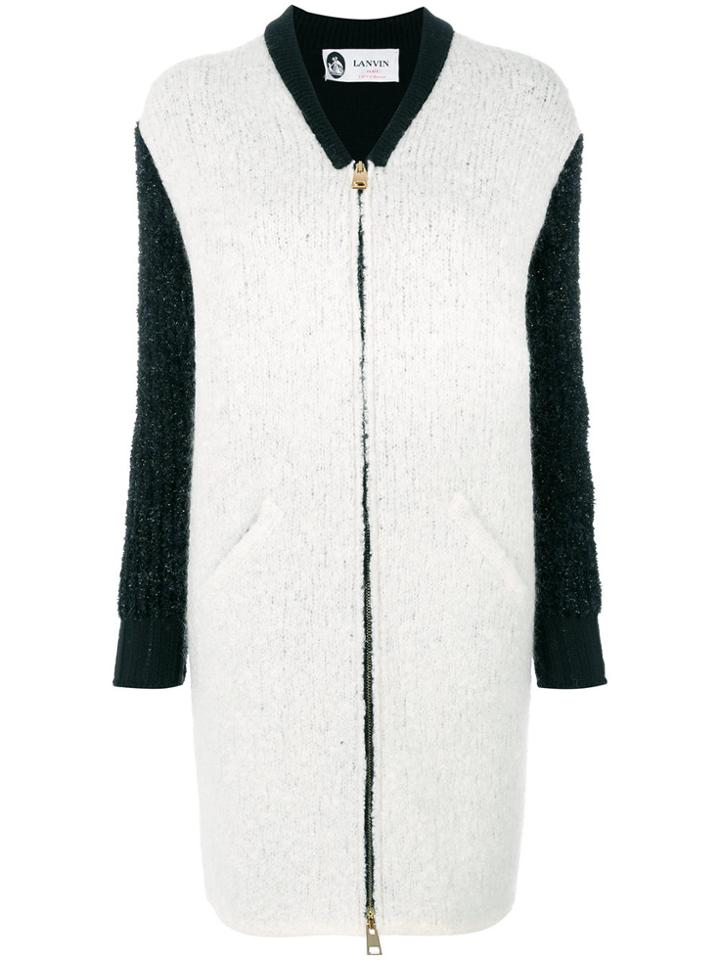 Lanvin Contrast Sleeve Coat - White