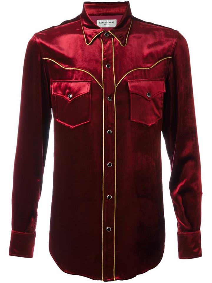 Saint Laurent Contrast Piping Western Shirt