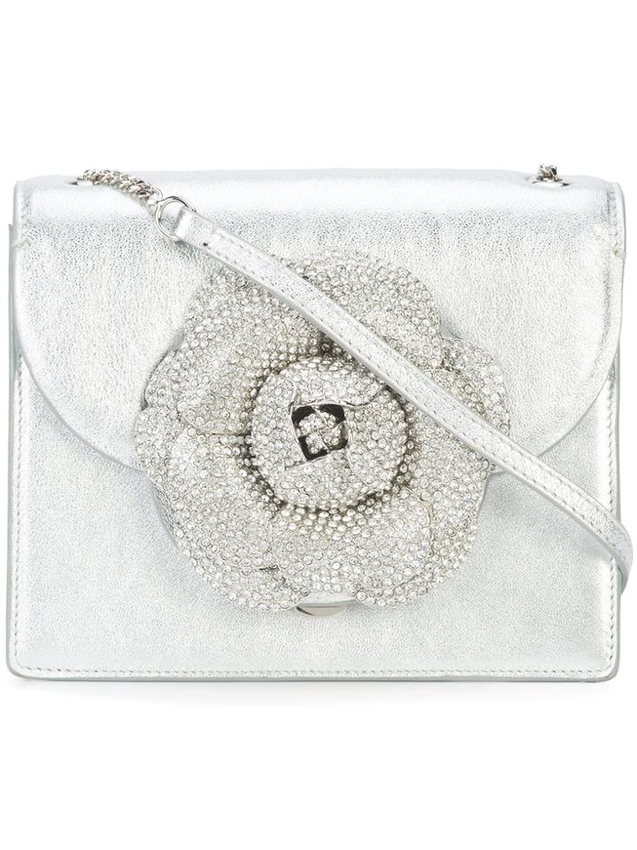 Oscar De La Renta Floral Shoulder Bag - Metallic