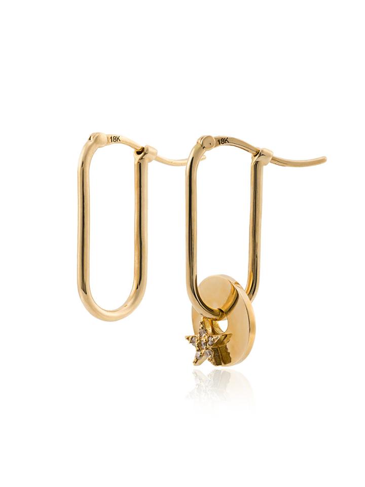 Foundrae 18k Yellow Gold Small Fob Link Base Star Diamond Disc