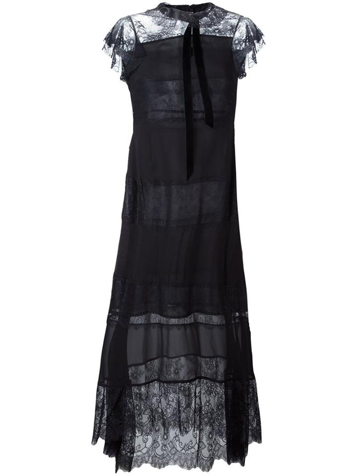 Philosophy Di Lorenzo Serafini Lace Midi Dress, Women's, Size: 40, Black, Silk/polyamide/polyester
