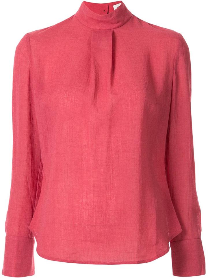 Cefinn High Neck Plain Blouse - Pink