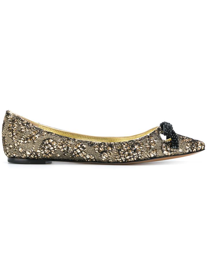 Marc Jacobs Bow-embellished Ballerina Flats - Black