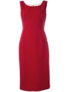Dolce & Gabbana Fitted Dress, Women's, Size: 46, Red, Silk/spandex/elastane/virgin Wool