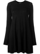 Mcq Alexander Mcqueen Open Knit Detail Dress, Women's, Size: Medium, Black, Wool
