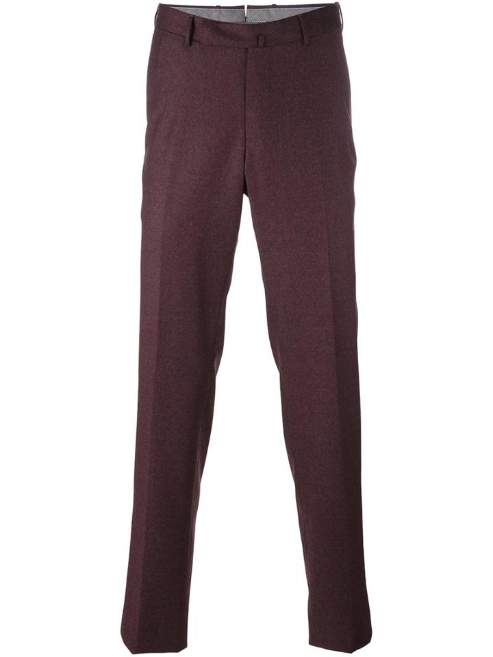Ermenegildo Zegna Tailored Trousers, Men's, Size: 50, Red, Viscose/wool