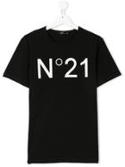 No21 Kids Teen Logo Print T-shirt - Black