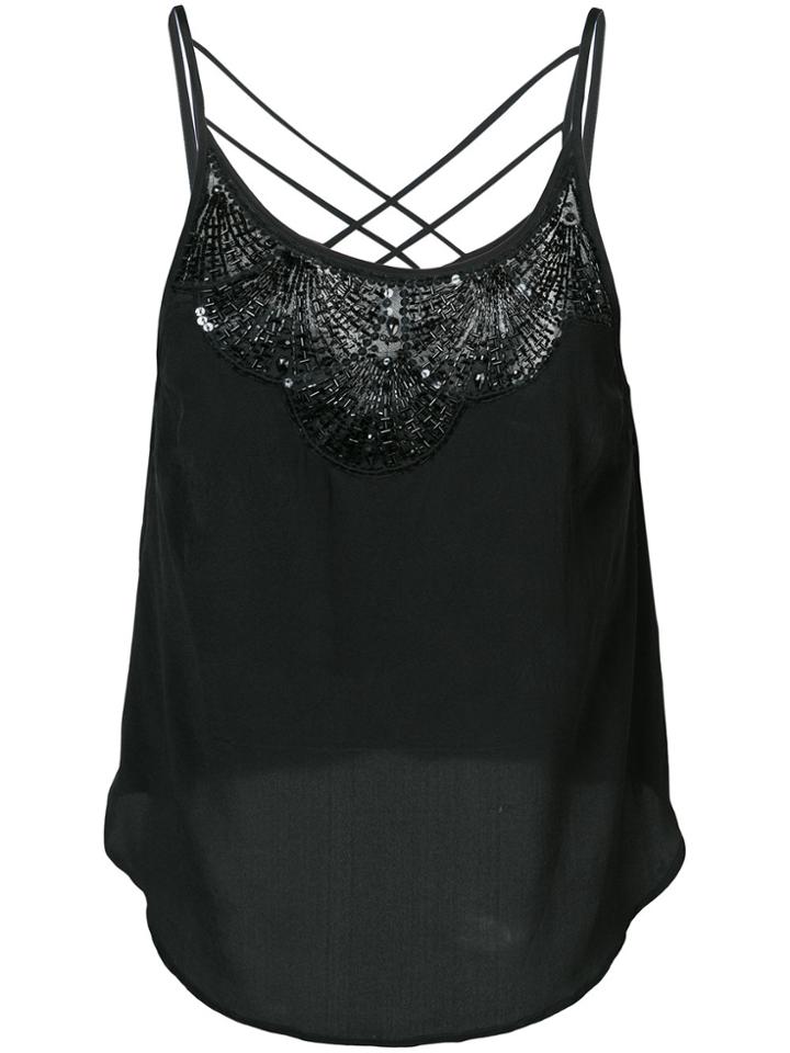 Zac Zac Posen Deco Sequin Embellished Tank Top - Black