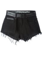 Marcelo Burlon County Of Milan 'blumenau' Denim Shorts, Women's, Size: 30, Black, Cotton/polyurethane