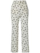 Prada Floral Print Trousers - Nude & Neutrals