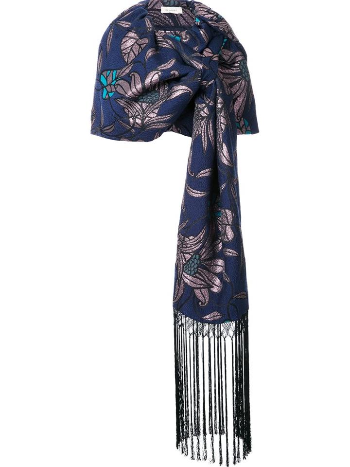 Delpozo Fringed Cape Jacket, Women's, Size: 40, Blue, Cotton