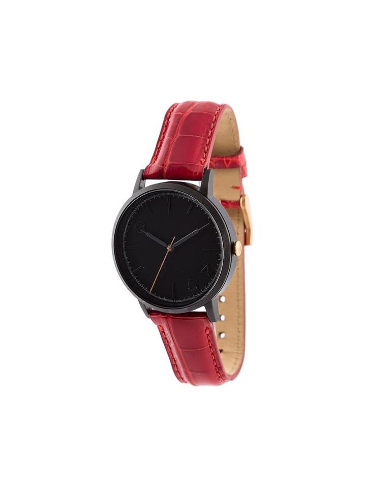 Forty Five Ten X Fossil Black Dial Watch, Adult Unisex, Red