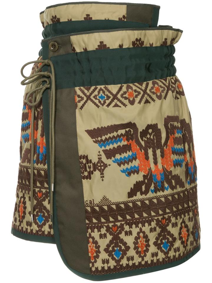 Sacai High-waisted Wrap Skirt - Multicolour