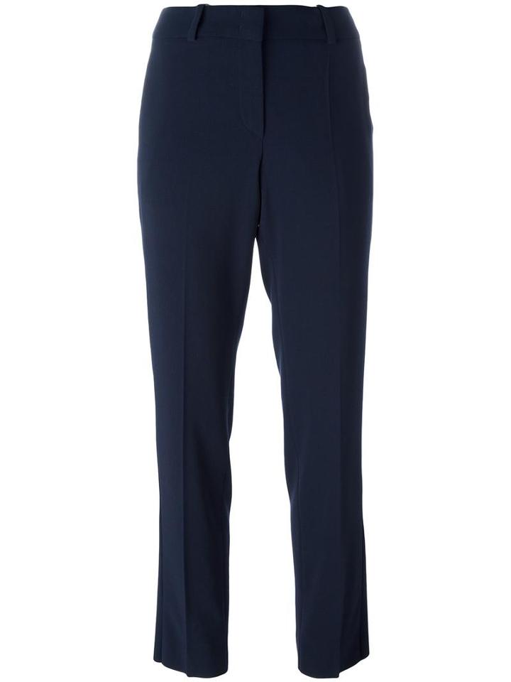Armani Collezioni Classic Tailored Trousers, Women's, Size: 42, Blue, Spandex/elastane/virgin Wool