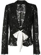 Monique Lhuillier Tie-front Lace Jacket - Black
