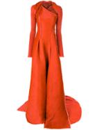Maticevski Asymmetric Fitted Bodice Gown - Yellow & Orange