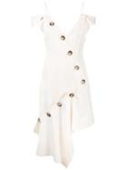 Irene - Long Asymmetric Button Top - Women - Polyester/polyurethane - 36, Women's, White, Polyester/polyurethane