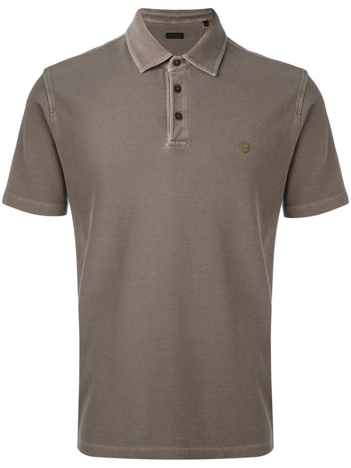 Z Zegna - Embroidered Logo Polo Shirt - Men - Cotton - Xl, Brown, Cotton