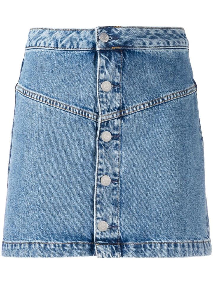 Calvin Klein Jeans Front Button Mini Skirt - Blue