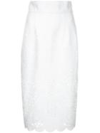 Bambah - Cut Out Pencil Skirt - Women - Polyester - 14, White, Polyester