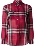 Burberry Brit Checked Longsleeved Shirt, Women's, Size: Xs, Red, Cotton