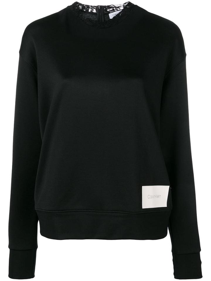 Calvin Klein Lace Collar Sweatshirt - Black