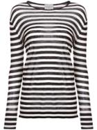 Jason Wu Grey Striped Fitted Sweater - Black