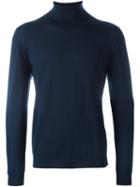 Kiton Roll Neck Sweater, Men's, Size: Xl, Blue, Silk/cashmere