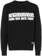 Neighborhood Textured Logo Print Sweatshirt - Black