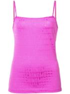 Moschino - Logo Print Camisole - Women - Cotton - M, Pink/purple, Cotton