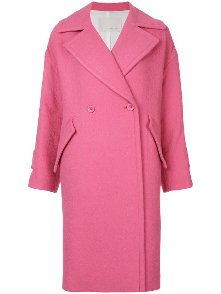 Estnation Double Breasted Coat - Pink & Purple