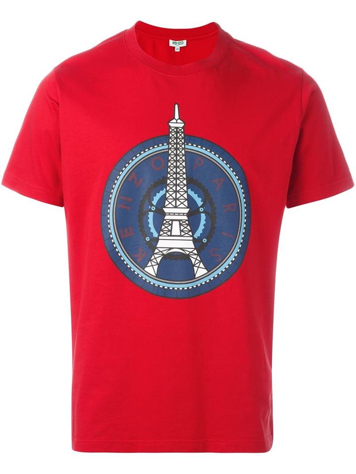 Kenzo 'eiffel Tower' T-shirt, Men's, Size: Small, Red, Cotton