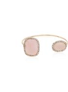 Rosantica Metallic Pink Stone Embellished Open Cuff Bangle