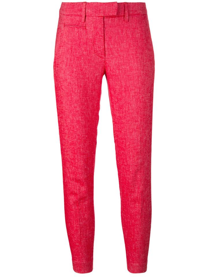 Dondup - Cropped Slim-fit Trousers - Women - Cotton/linen/flax/spandex/elastane - 27, Red, Cotton/linen/flax/spandex/elastane