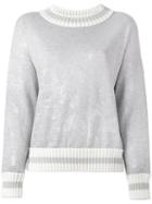 Moncler Metallic Coated Sweater, Women's, Size: Medium, Grey, Cotton