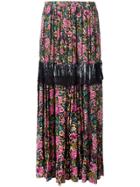 No21 Floral Print Maxi Skirt - Black
