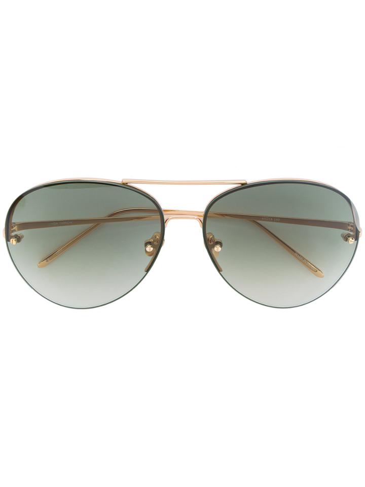Linda Farrow Tinted Aviators - Metallic
