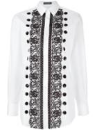 Dolce & Gabbana Lace Sequin Detail Shirt, Women's, Size: 46, White, Cotton/polyamide