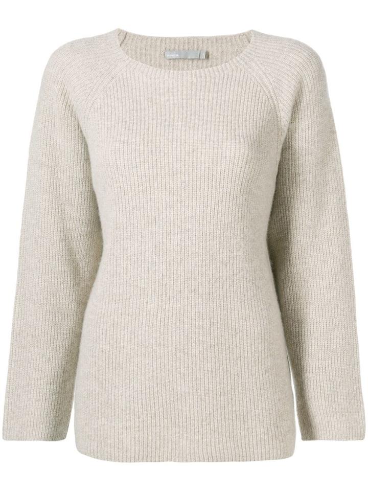 Vince Ribbed Knit Sweater - Neutrals