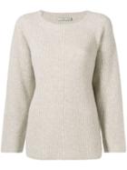 Vince Ribbed Knit Sweater - Neutrals