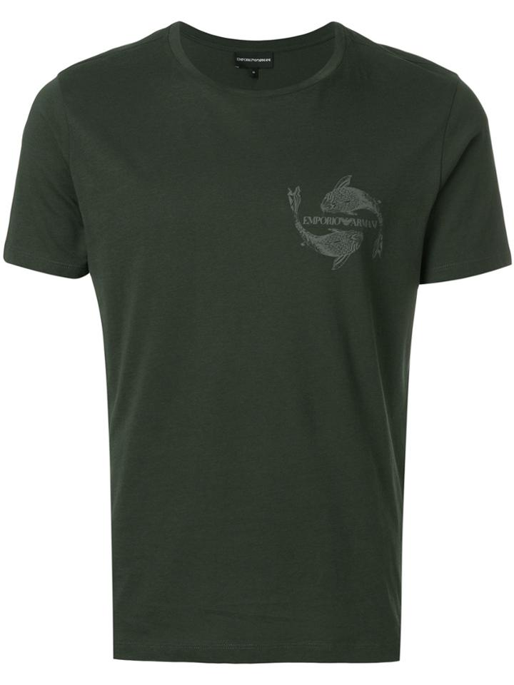 Emporio Armani Mixed-print T-shirt - Green